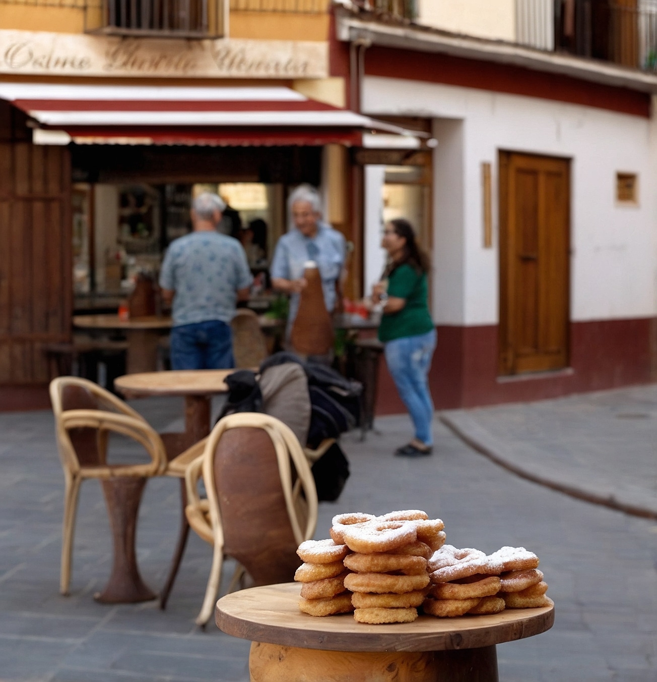 Ambiente acogedor con churros y chocolate